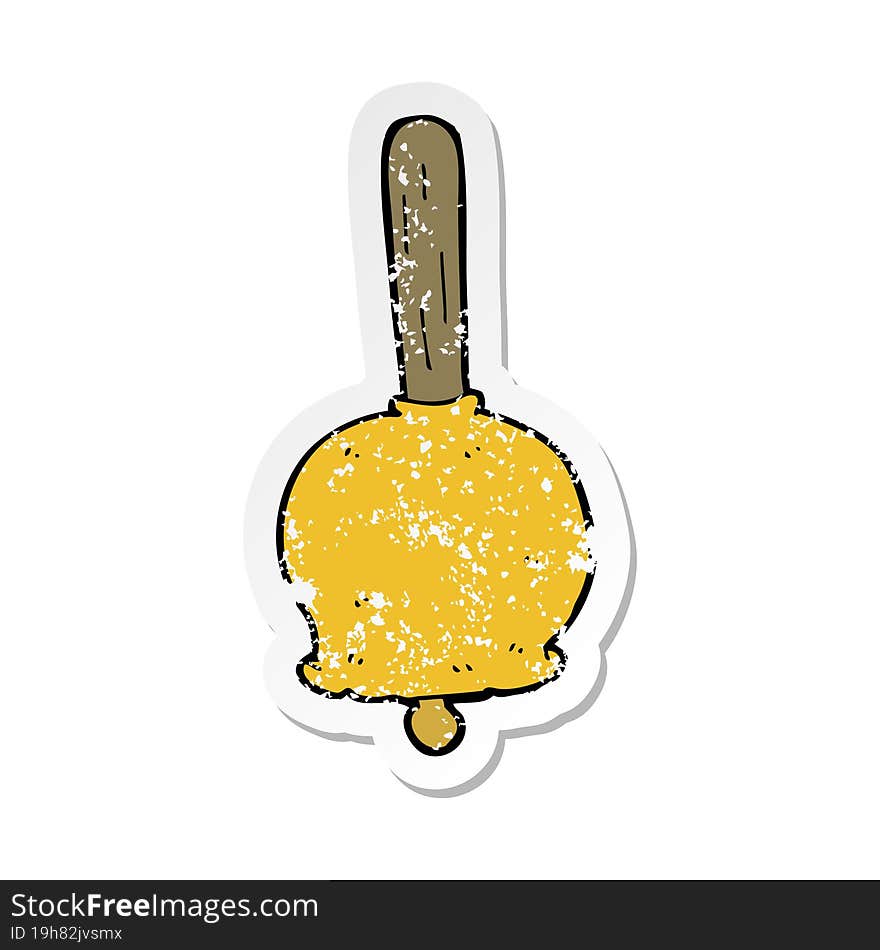 retro distressed sticker of a cartoon bell