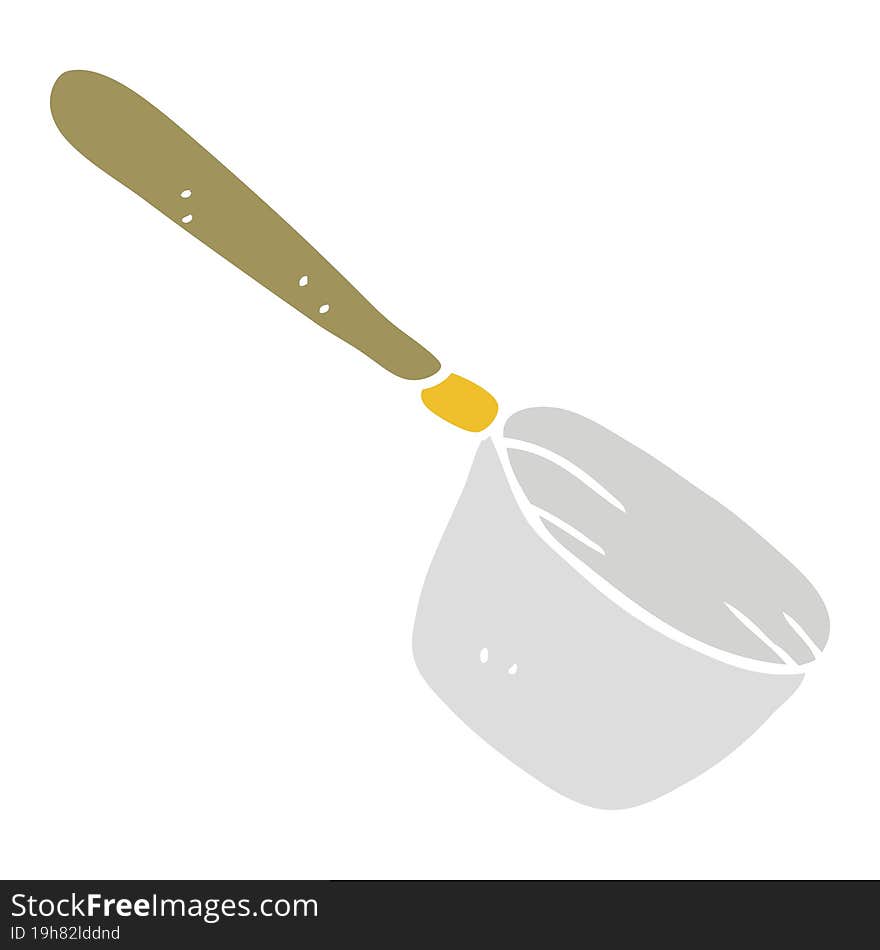 flat color illustration of a cartoon kitchen saucepan