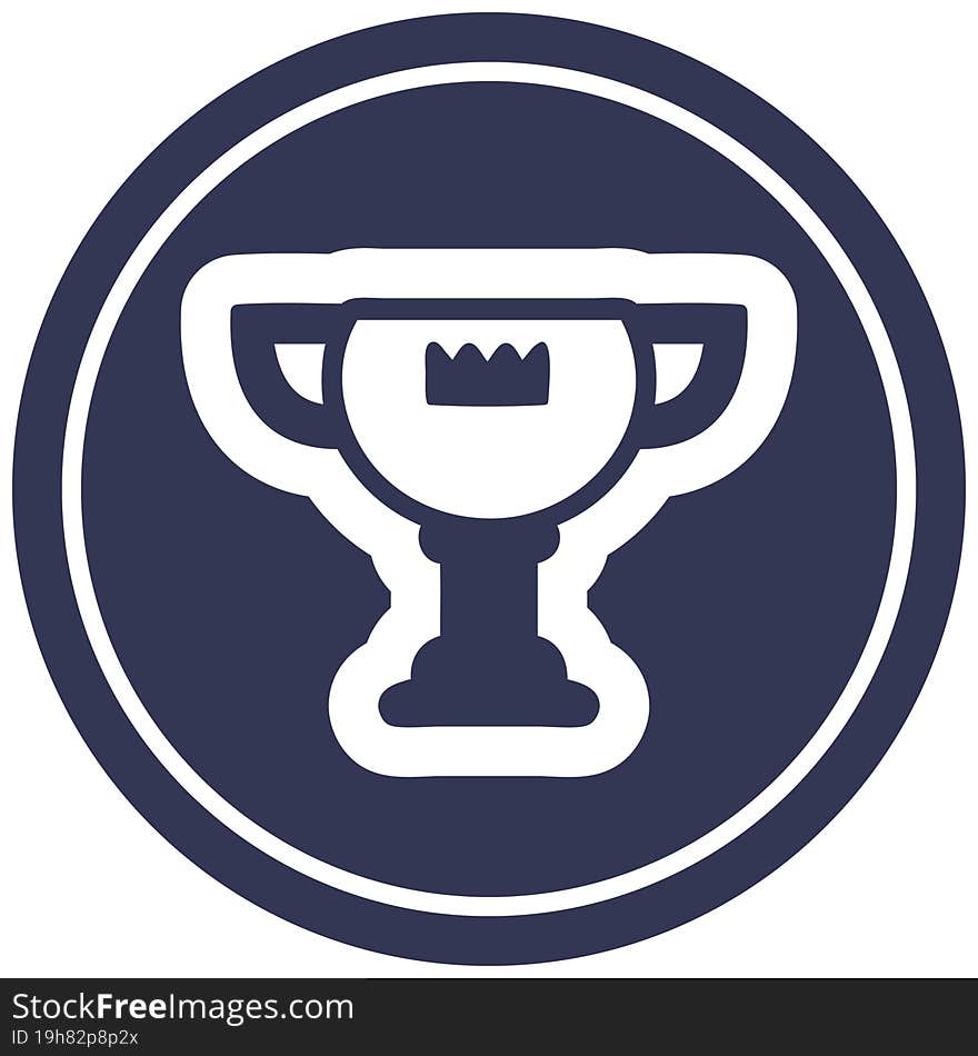 trophy award circular icon symbol