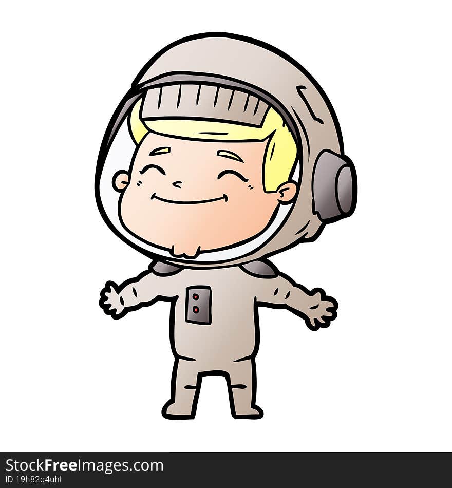 happy cartoon astronaut. happy cartoon astronaut