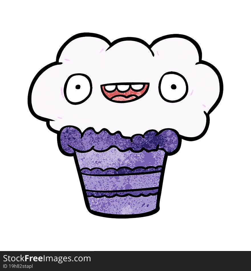 funny cartoon cupcake. funny cartoon cupcake