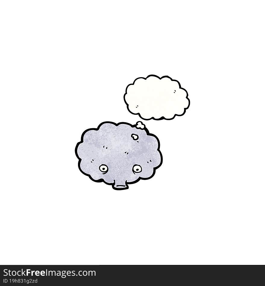 cartoon cloud with thought bubble