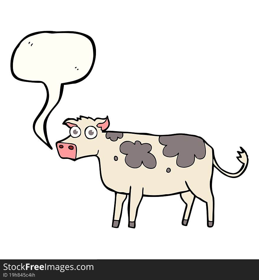 Speech Bubble Cartoon Cow