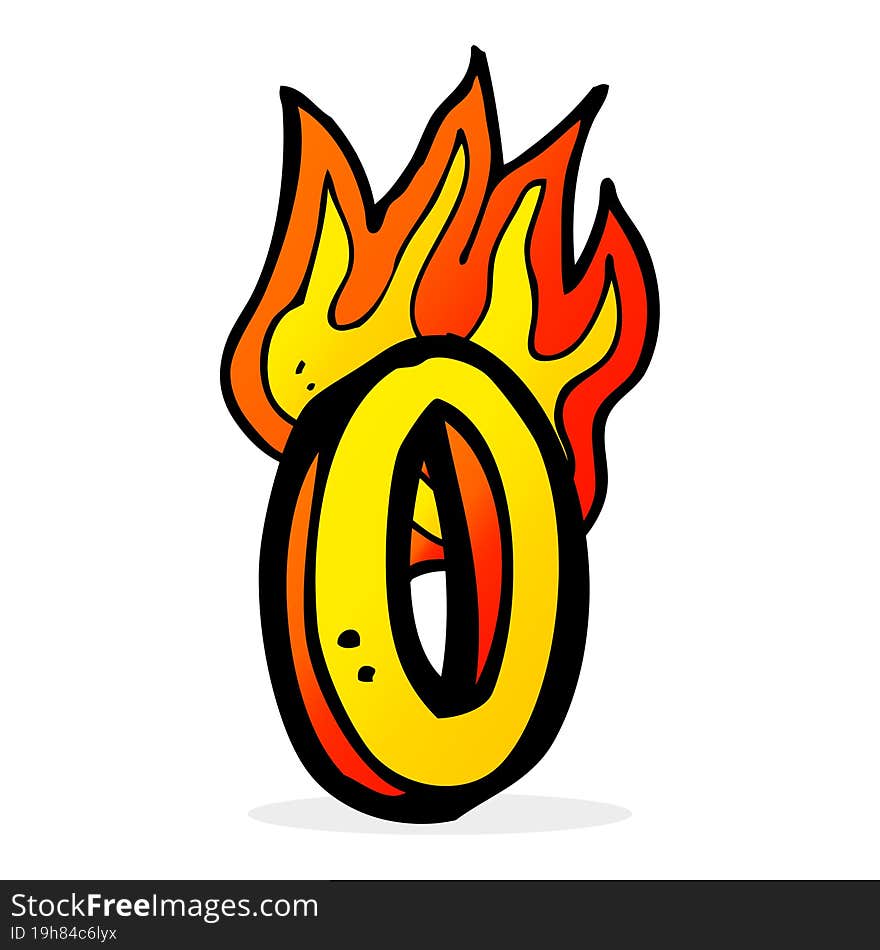 Cartoon Flaming Letter