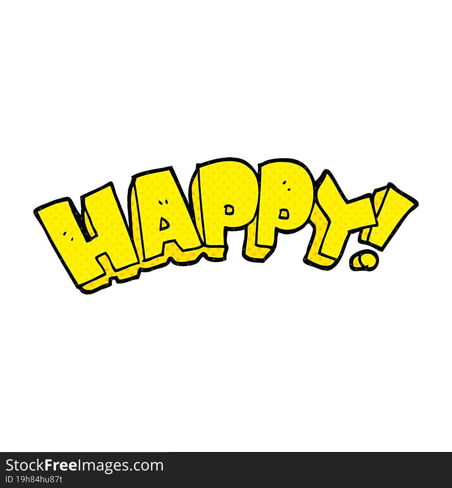 Cartoon Happy Text Symbol