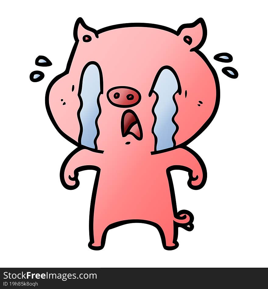 crying pig cartoon. crying pig cartoon