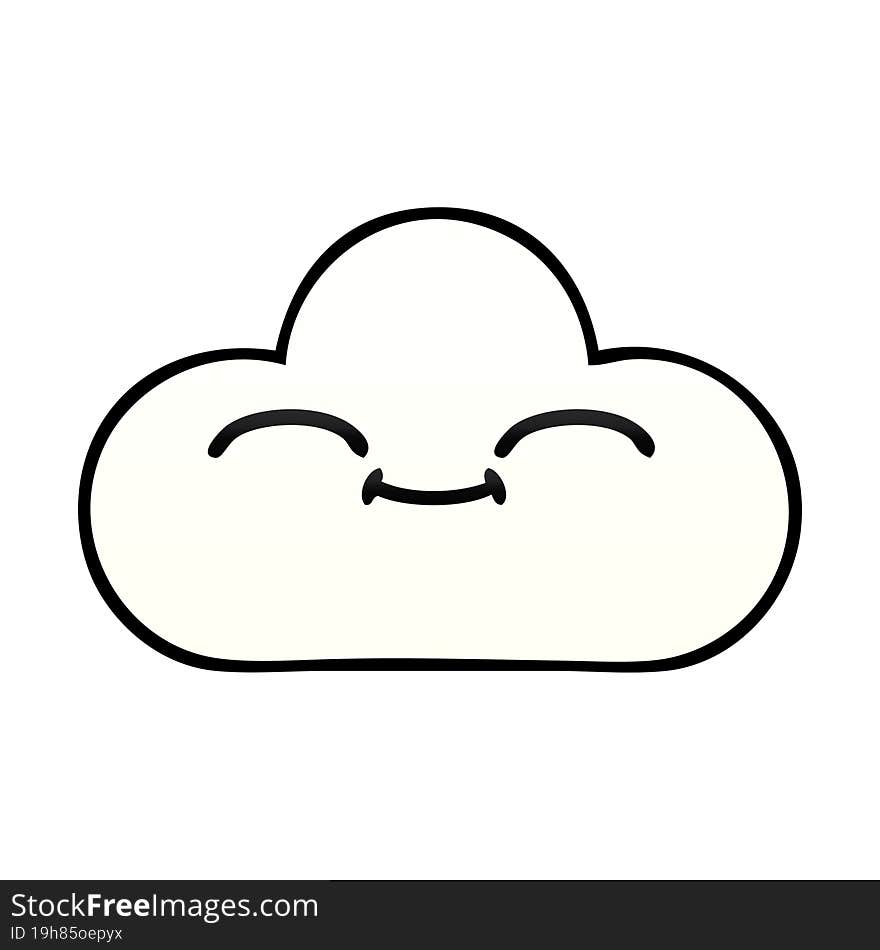 gradient shaded cartoon white cloud