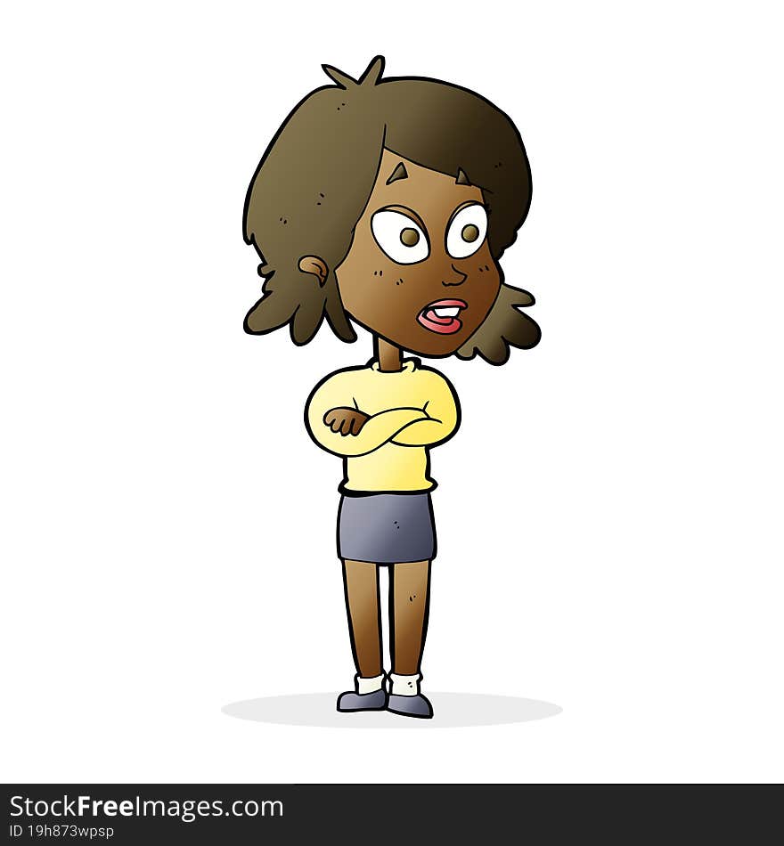 cartoon surprised woman