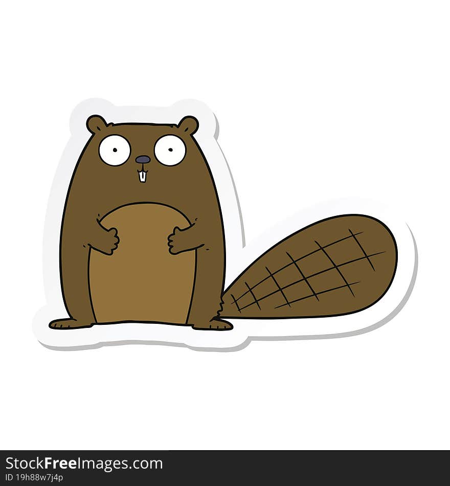 sticker of a cartoon beaver