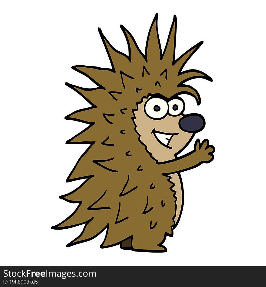 cartoon doodle spiky hedgehog