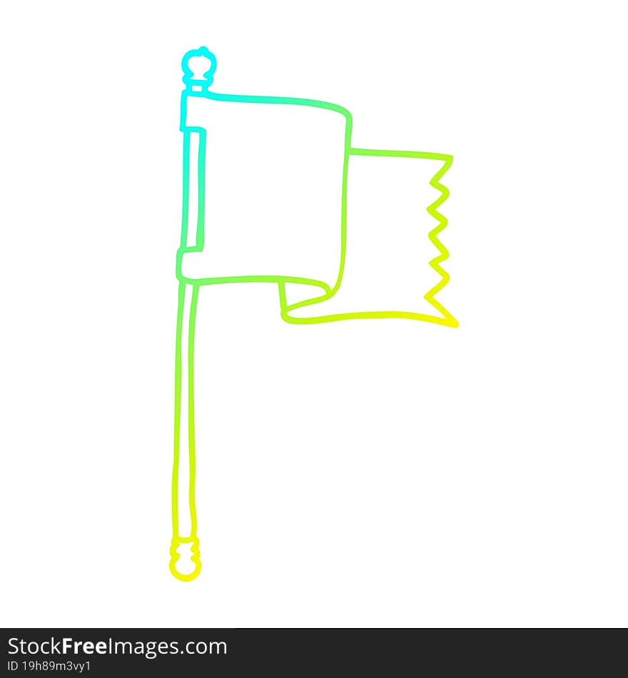 cold gradient line drawing cartoon waving flag