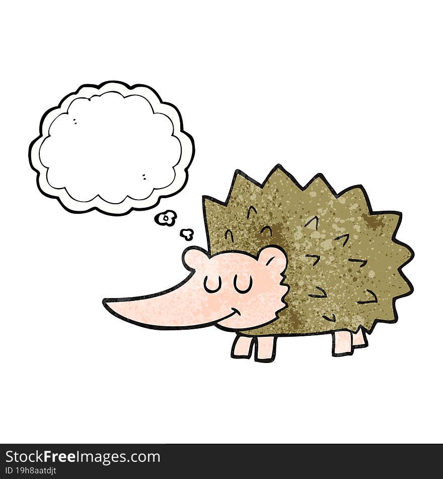 Thought Bubble Textured Cartoon Hedgehog