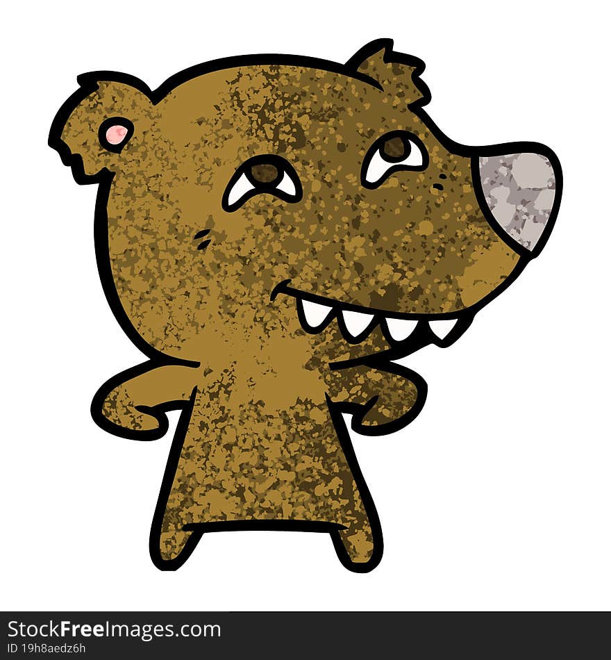 cartoon bear showing teeth. cartoon bear showing teeth