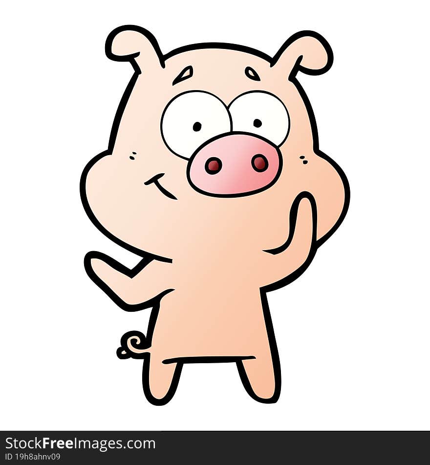 happy cartoon pig. happy cartoon pig