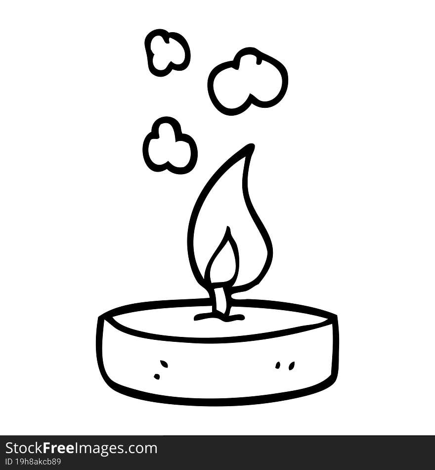 line drawing cartoon scented candle