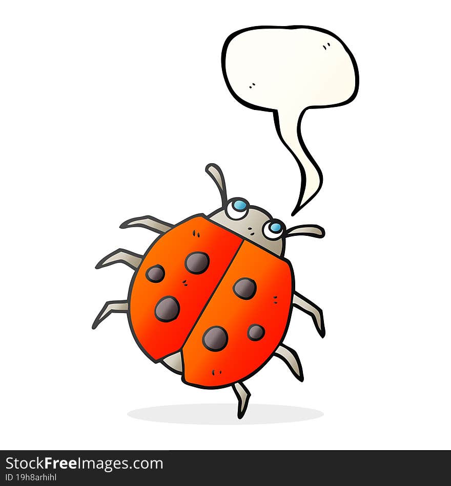 Speech Bubble Cartoon Ladybug