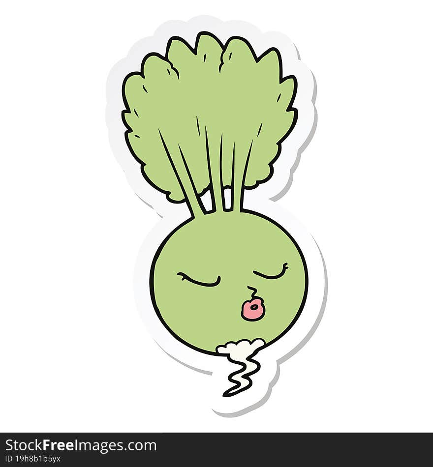 sticker of a cartoon root vegetable