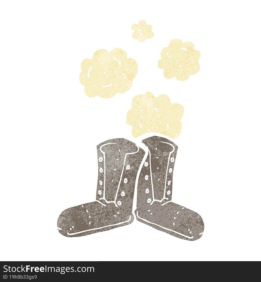 dusty old work boots cartoon. dusty old work boots cartoon