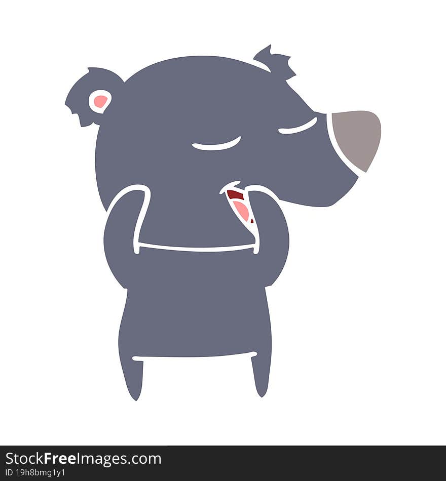 bear flat color style cartoon chraracter