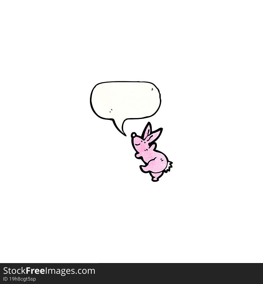 Bunny Rabbit With Speech Bubble