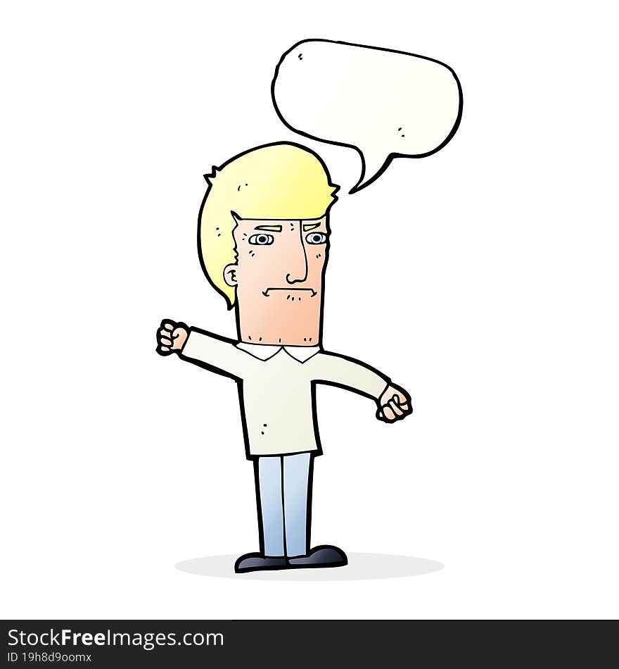 cartoon angry man with speech bubble