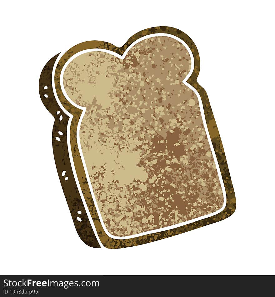 retro illustration style quirky cartoon slice of bread. retro illustration style quirky cartoon slice of bread