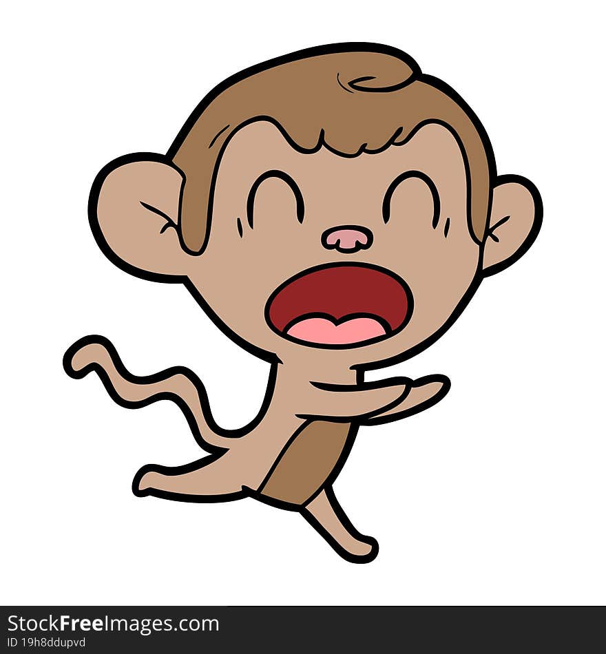 shouting cartoon monkey. shouting cartoon monkey