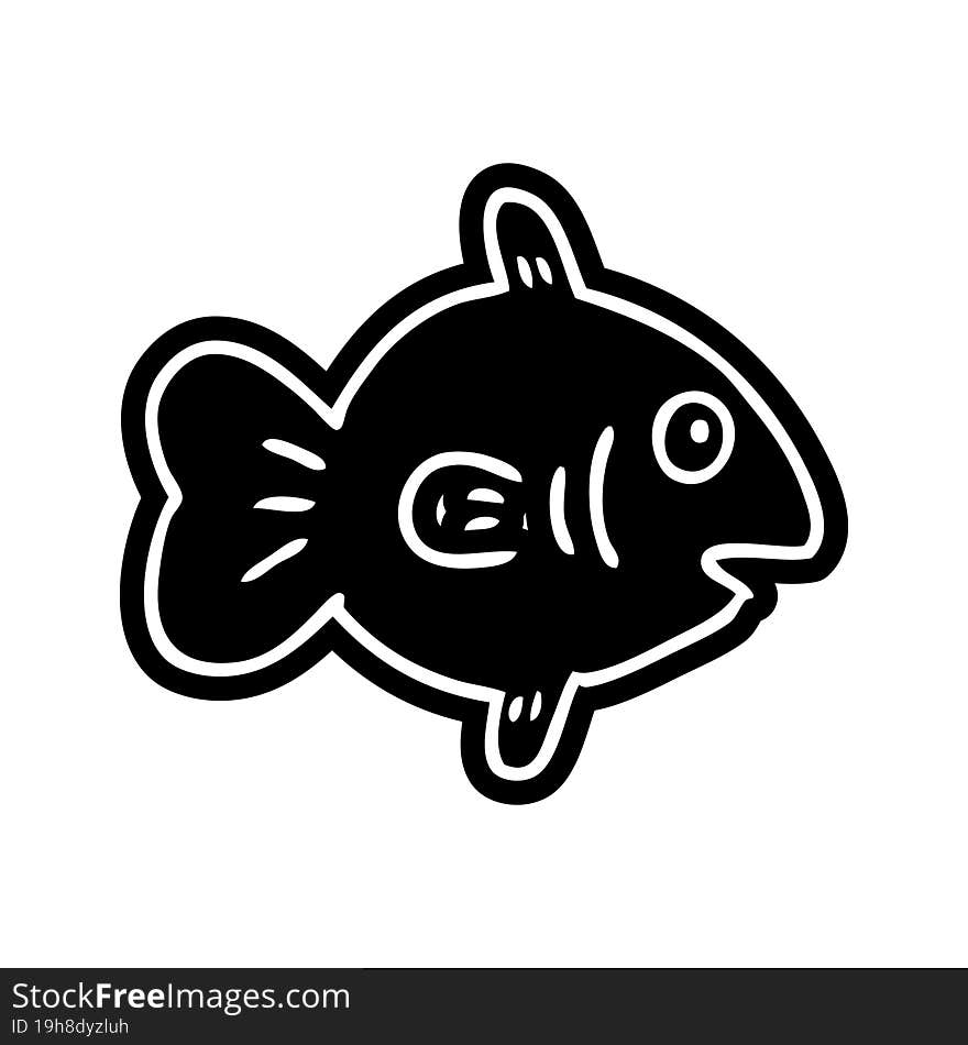 cartoon icon drawing of a marine fish