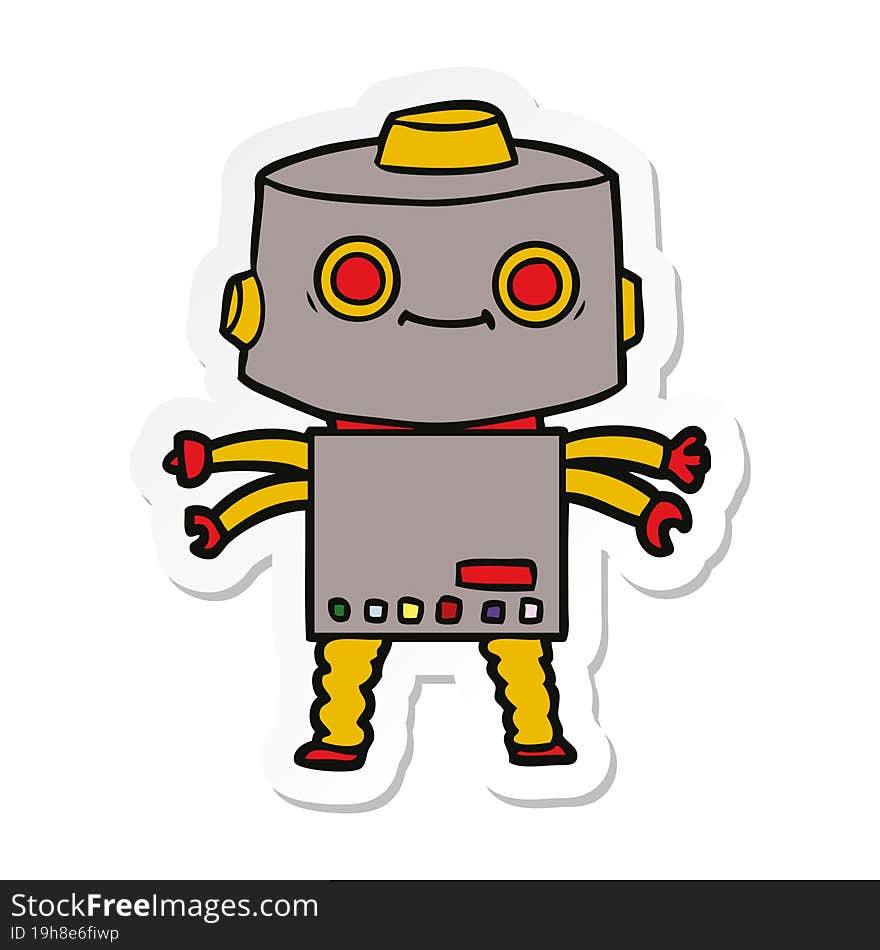 sticker of a cartoon robot