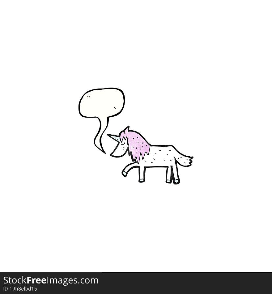 unicorn with speech bubble