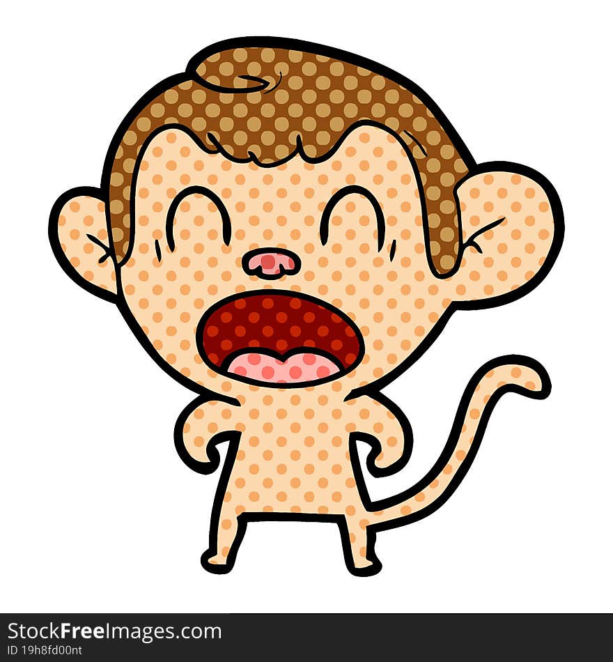 shouting cartoon monkey. shouting cartoon monkey