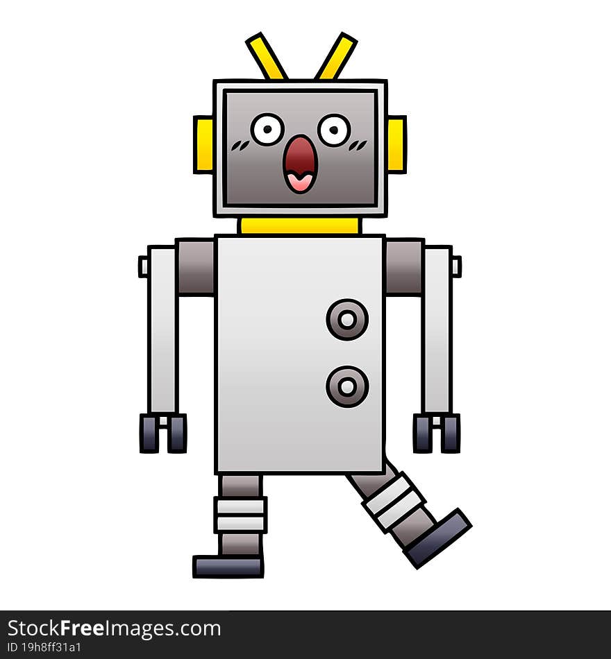 Gradient Shaded Cartoon Robot