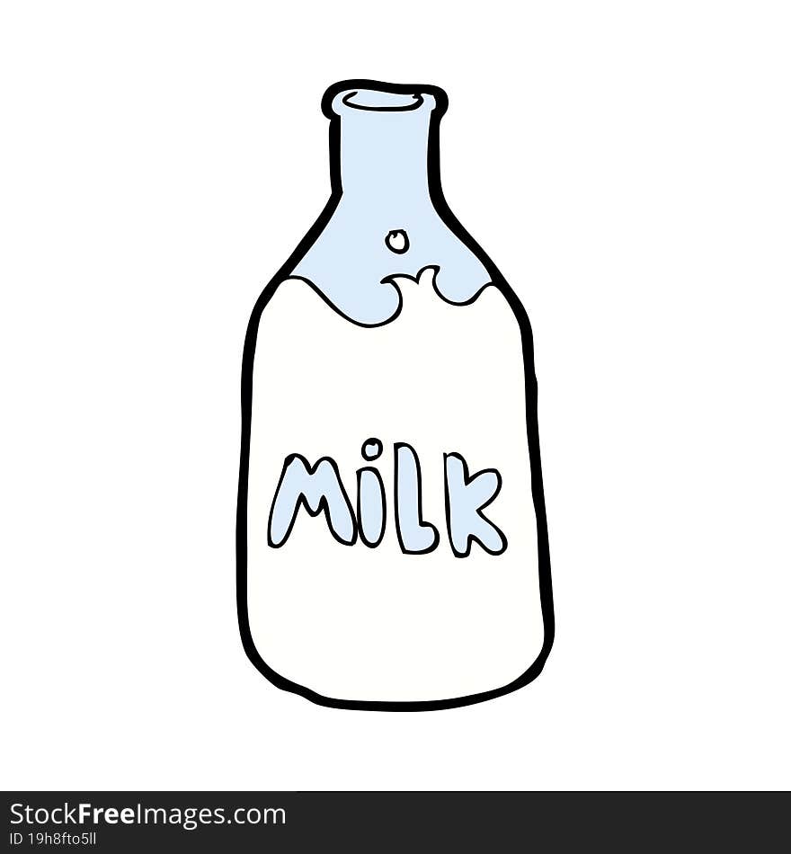 cartoon bottle of milk