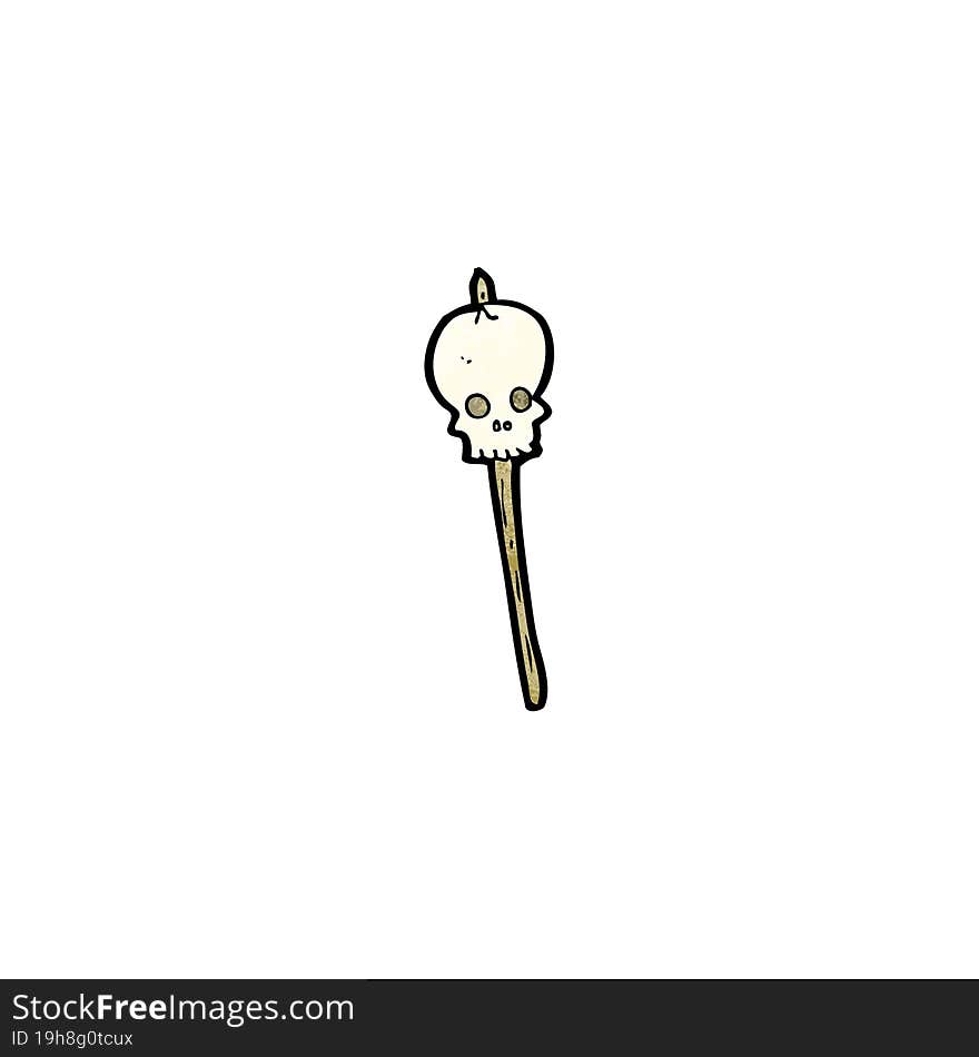 cartoon skull on spike