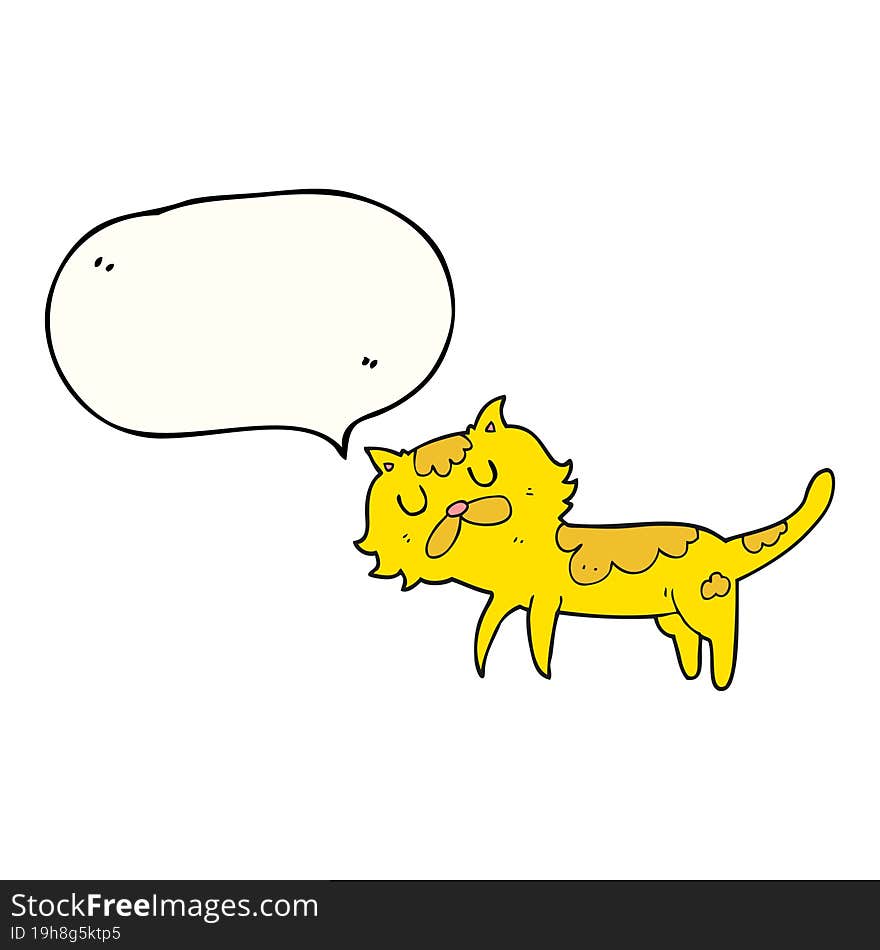 Speech Bubble Cartoon Cat