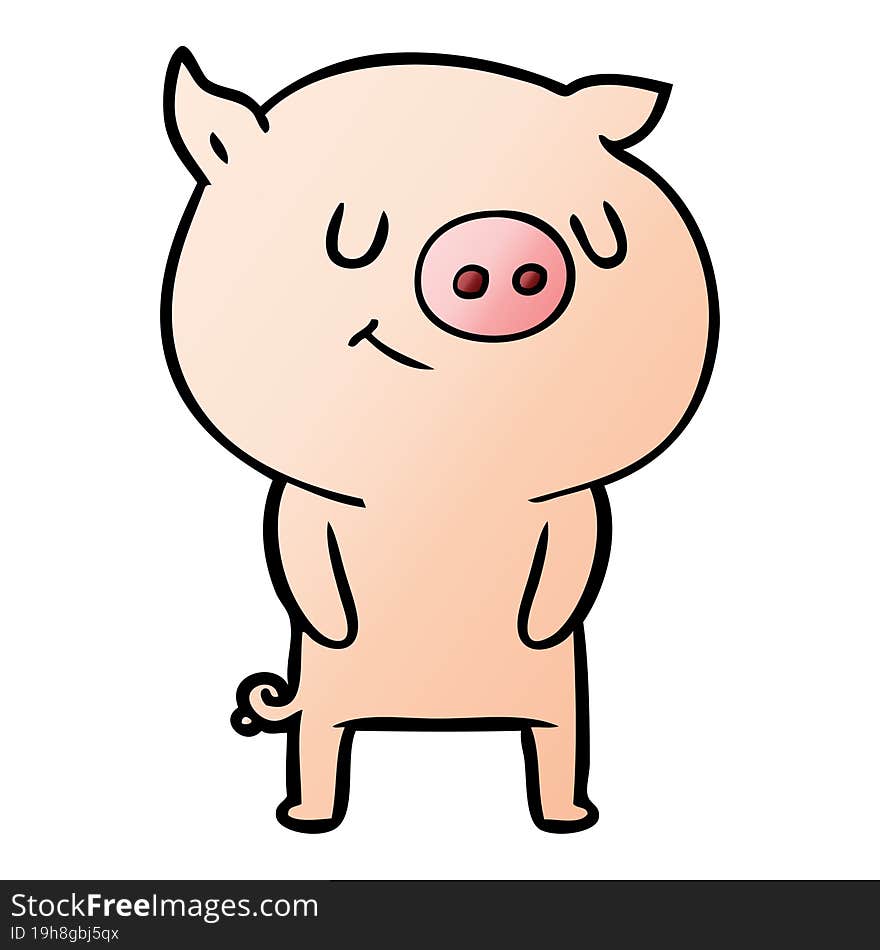 happy cartoon pig. happy cartoon pig