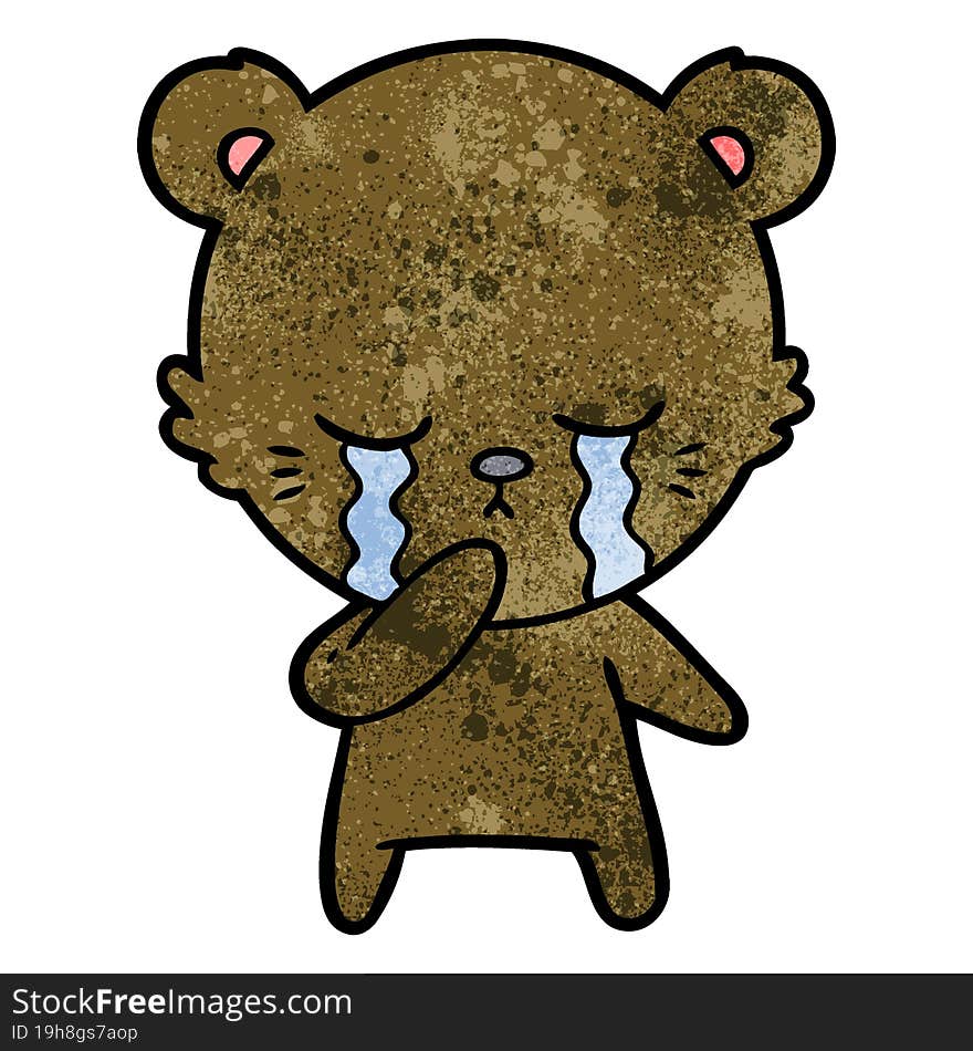 crying cartoon bear. crying cartoon bear