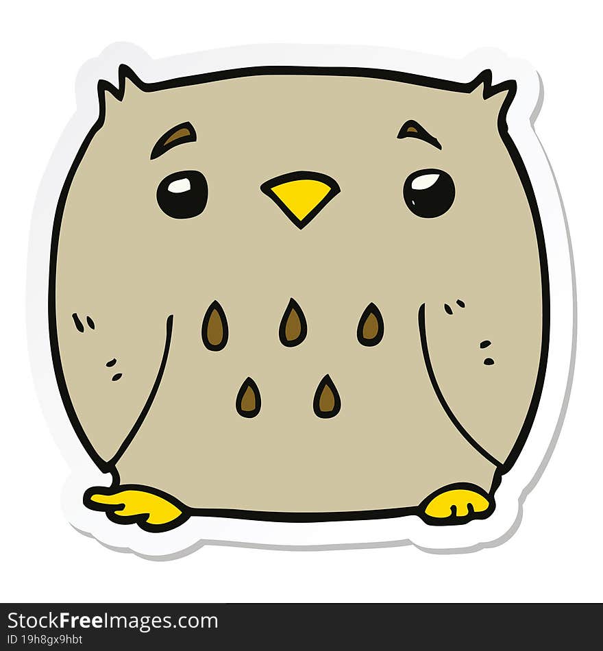 sticker of a cartoon owl