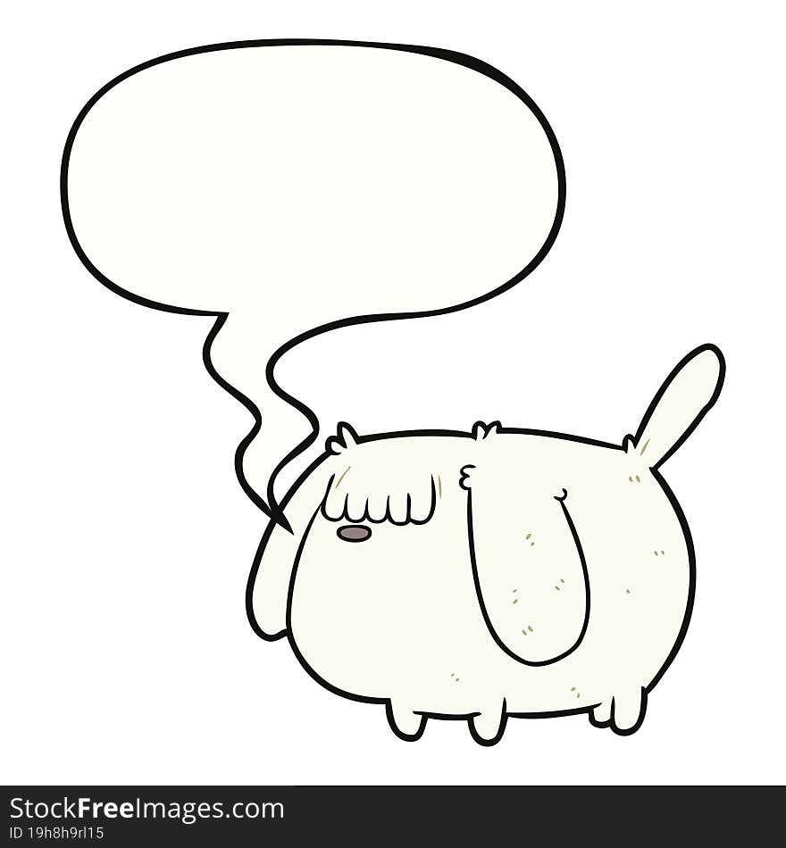 Cute Funny Cartoon Dog And Speech Bubble