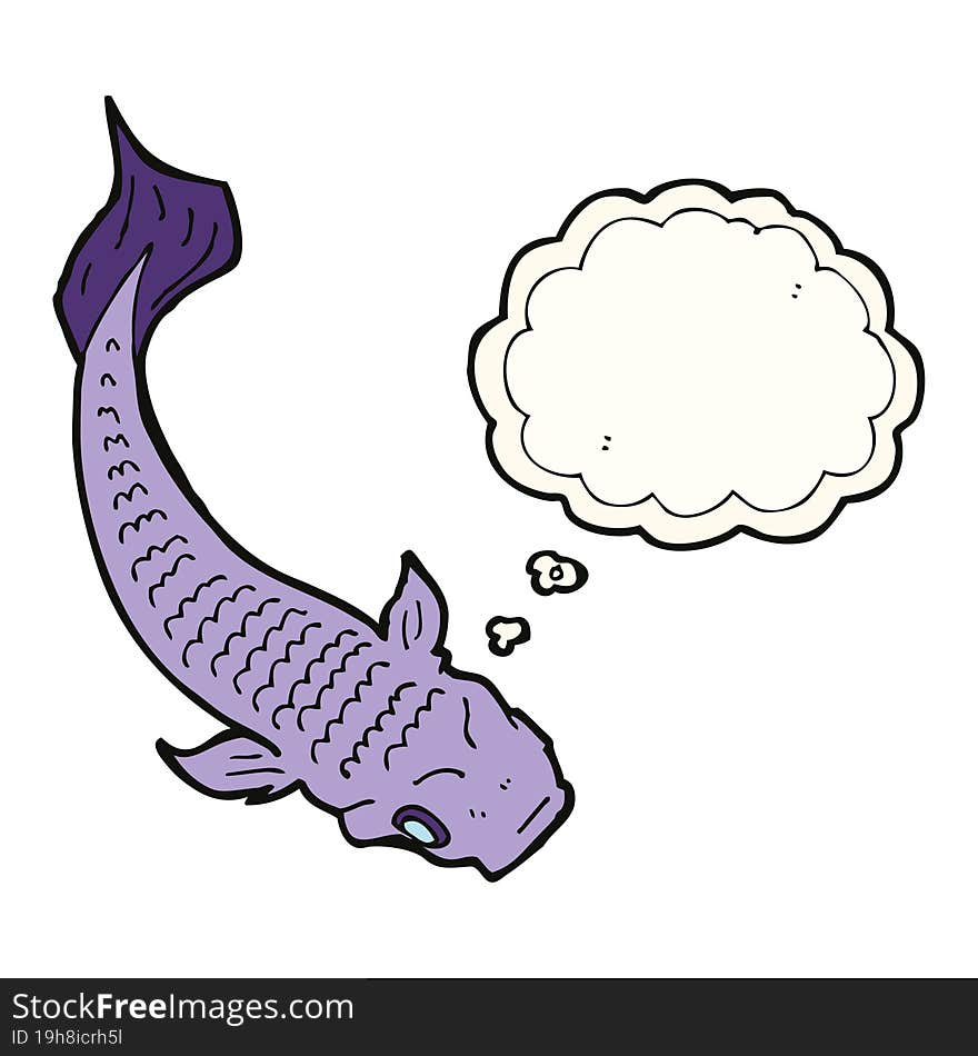 cartoon fish with thought bubble