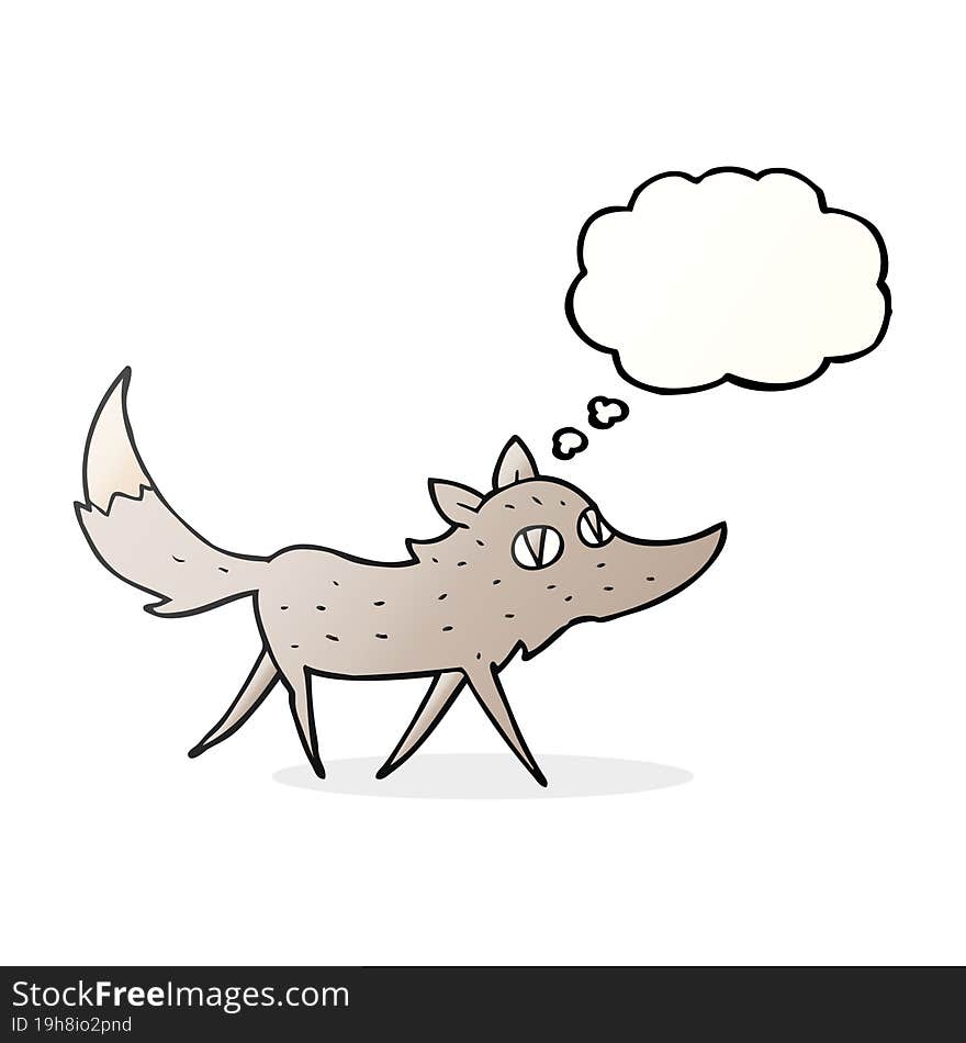 thought bubble cartoon little wolf