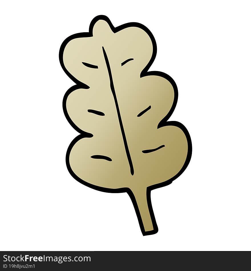 Cartoon Doodle Oak Leaf