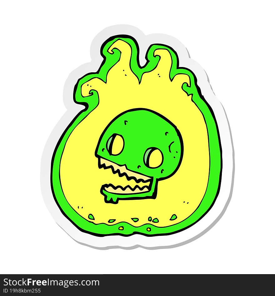 sticker of a cartoon halloween flame border