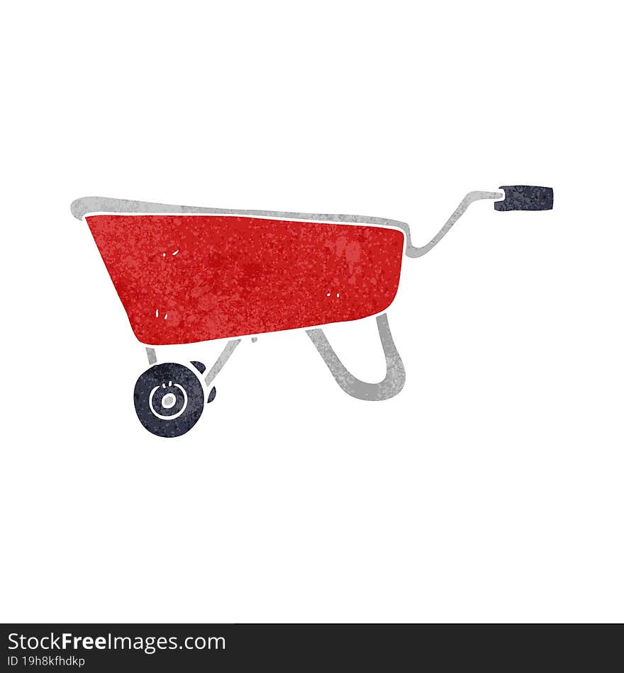 retro cartoon wheelbarrow