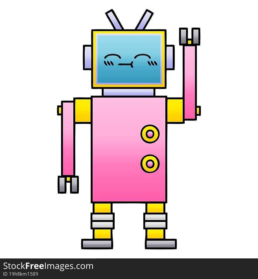 gradient shaded cartoon of a robot