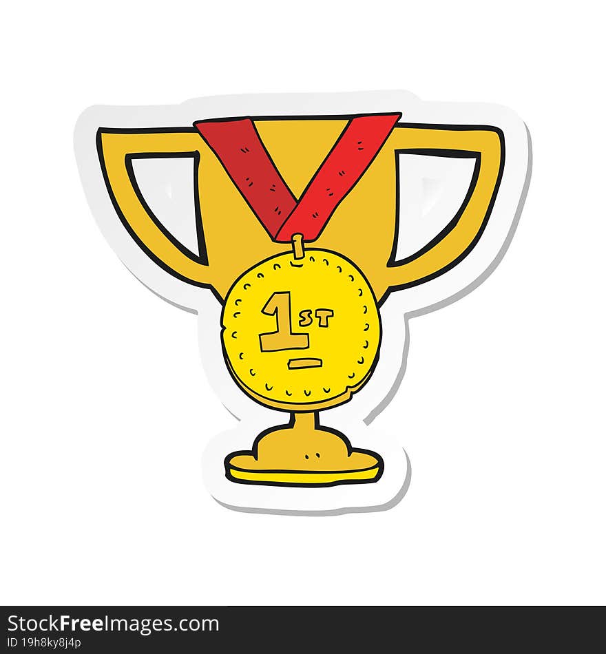 sticker of a cartoon sports trophy