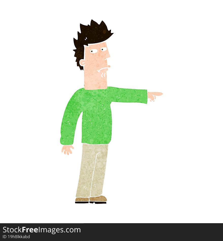 cartoon man pointing