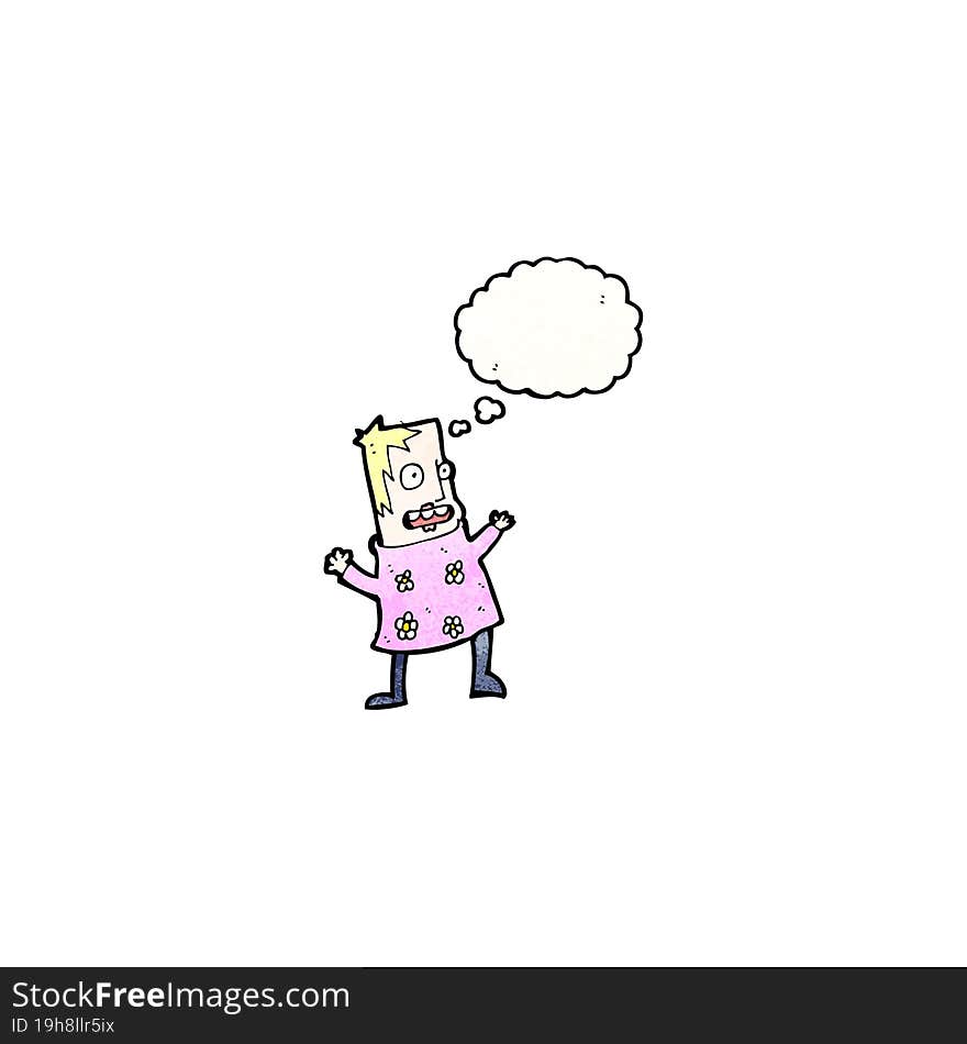 cartoon stressed woman