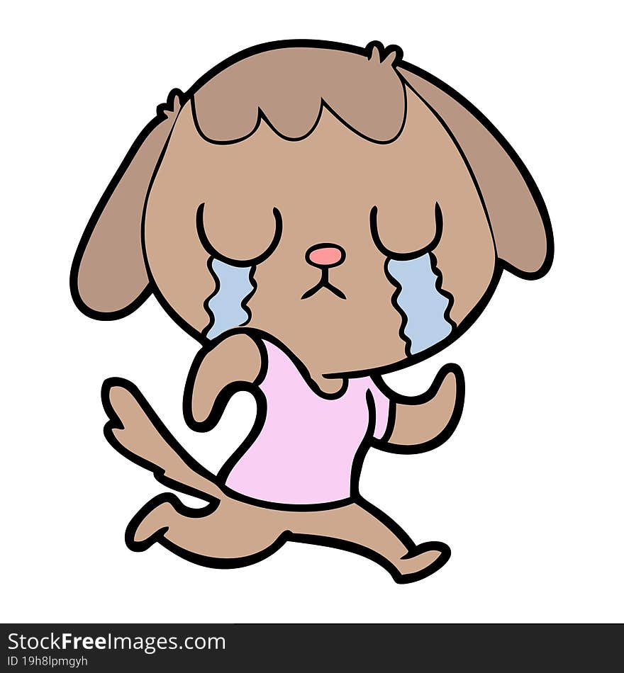 cute cartoon dog crying. cute cartoon dog crying