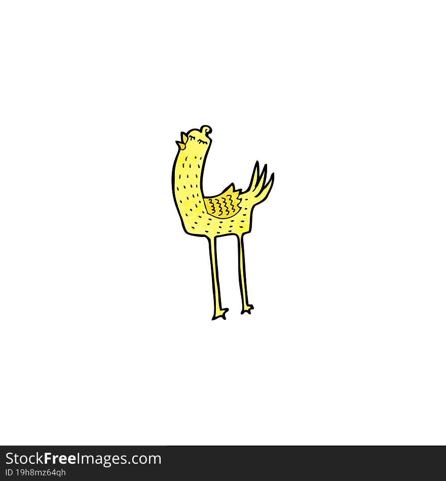 cartoon funny long legged bird